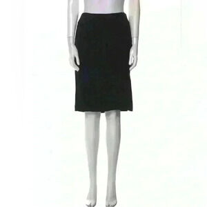 Giorgio Armani Borgo 21 Black Silk Knee Length Skirt Size 6